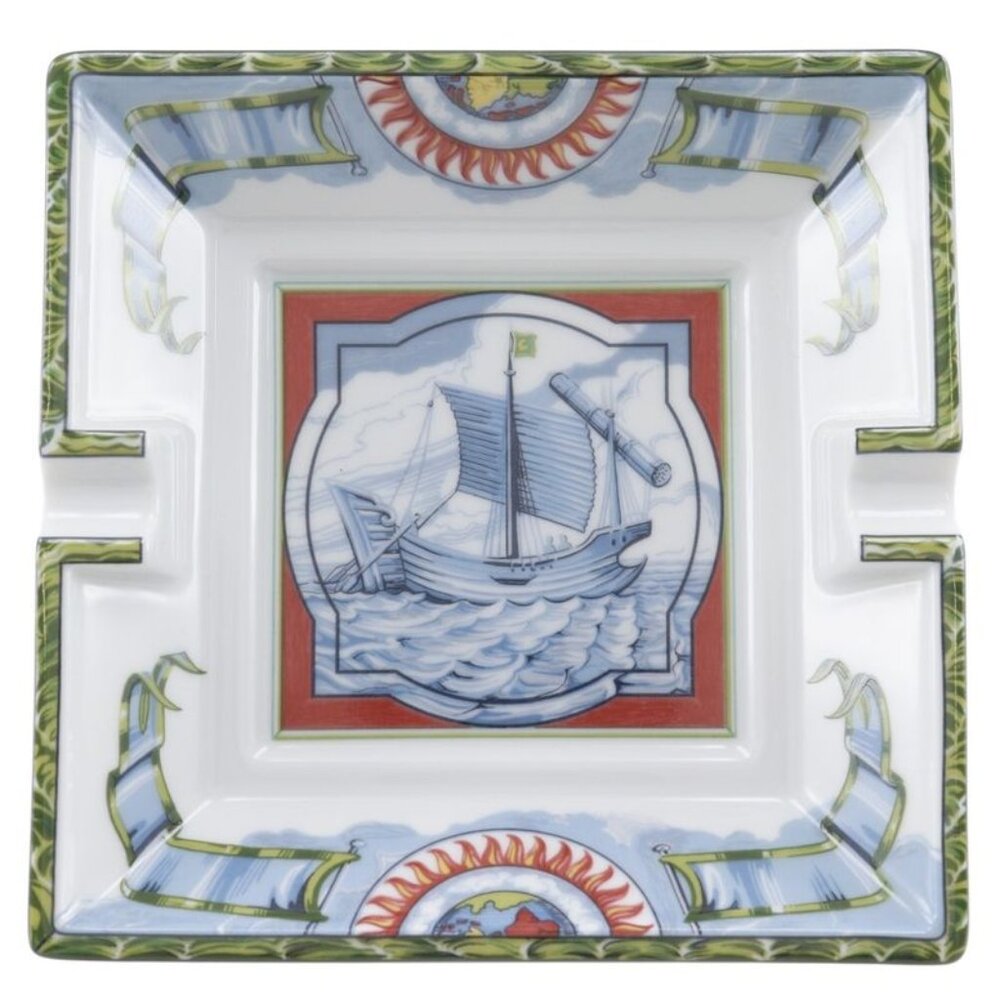 Hermes Ashtray Sailing Pottery Green _